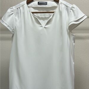 Allegra K Women's Cream Short Sleeve Blouse